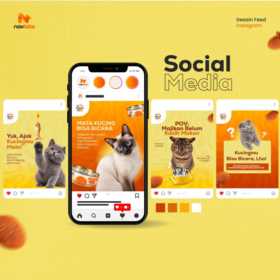 Contoh desain feed Instagram untuk pet shop
